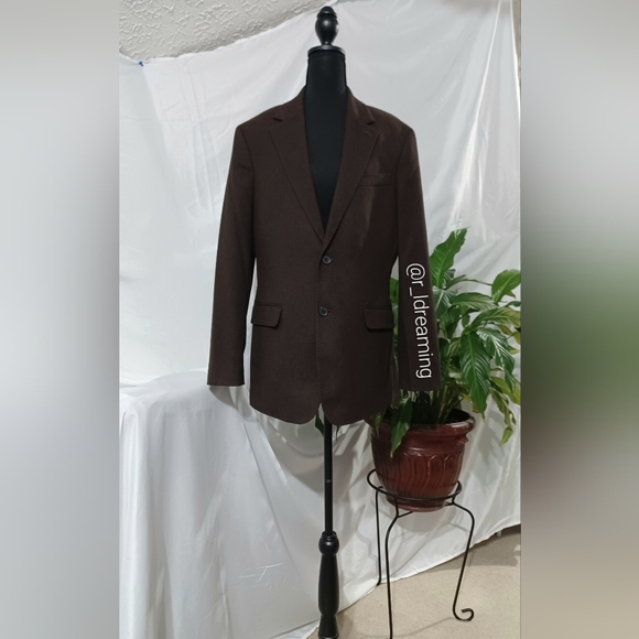 NWT Banana Republic Brown Tailored-Fit Soft Flannel Suit Jacket Size 40 Regular - Picture 2 of 9